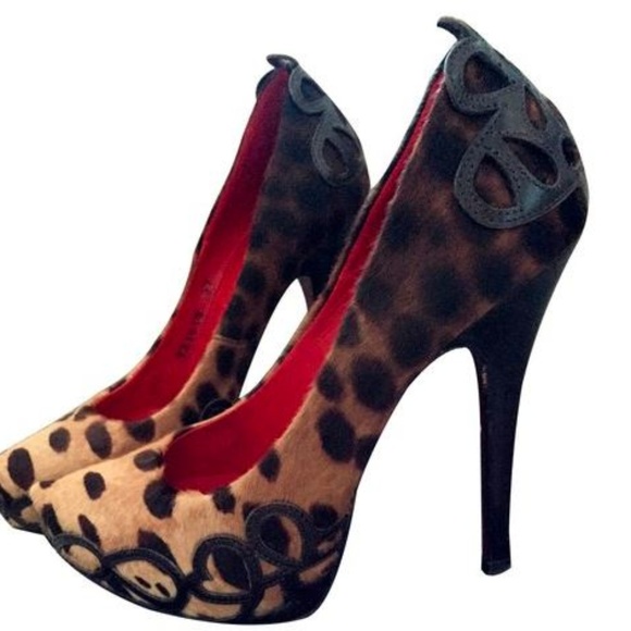 Cesare Paciotti Leopard Print Stilettos - Picture 1 of 6